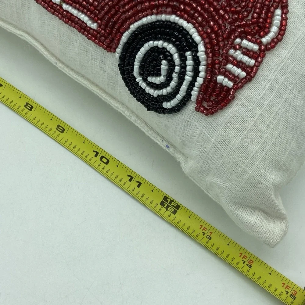 Devi Designs Beaded Christmas Pillow Red Truck 14.5